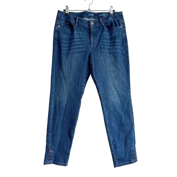 J. Jill Authentic Fit Slim Ankle Seaglass Wash Jeans NWT Size 8P - Picture 1 of 9